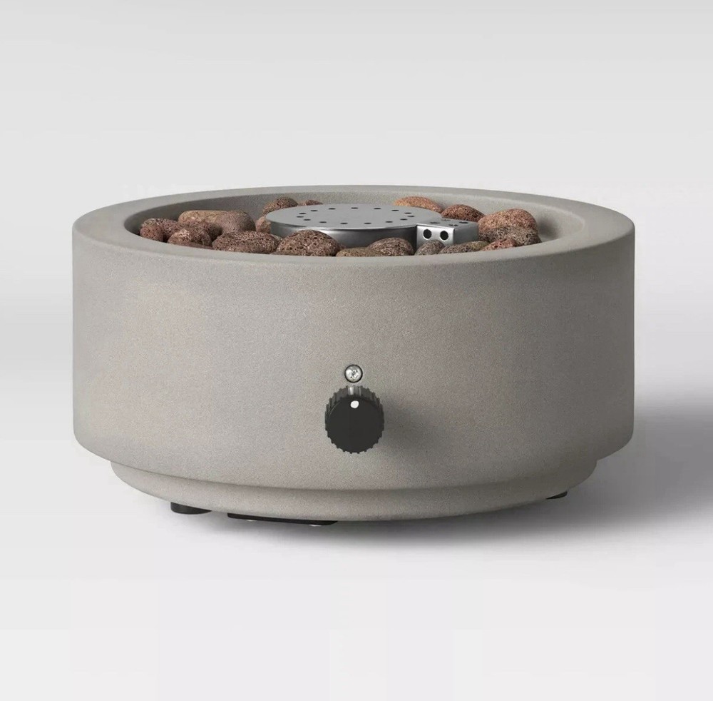 Threshold 10” Round Outdoor Table Top Fire Pit - Pipestone