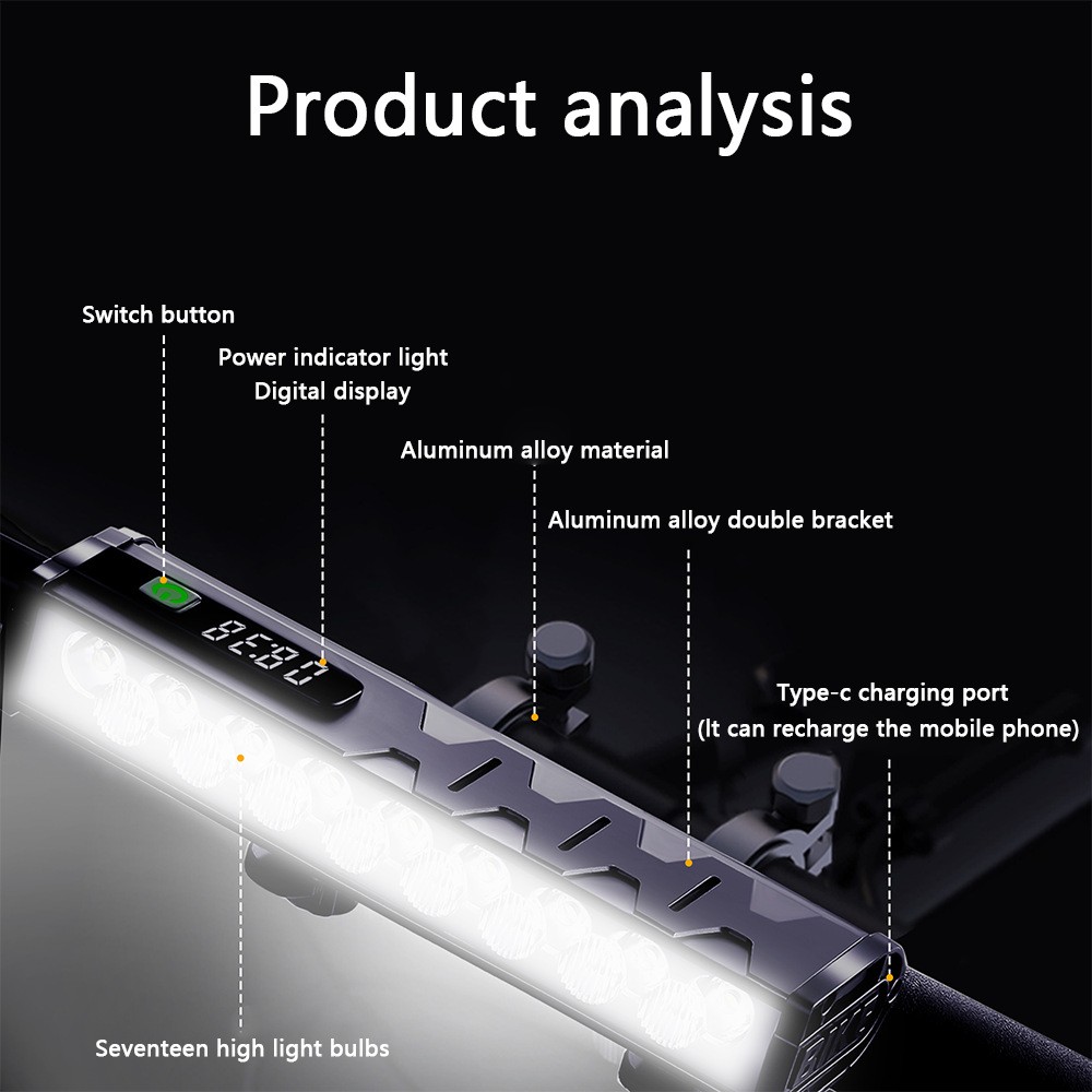 5000 Lumen Bike Lights Rechargeable Bicycle Light Super Bright Bicycle Headlight