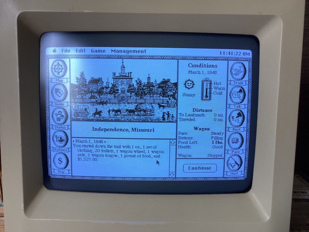 Vintage Macintosh Mac Program Game OREGON TRAIL 800K Disk 512, Plus, SE, Classic