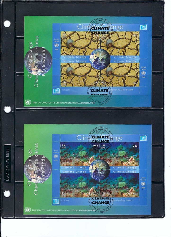 2008 CLIMATE CHANGE FDC's - All 3 Offices-UNPA Cachet-Catalog $68 - (330A)