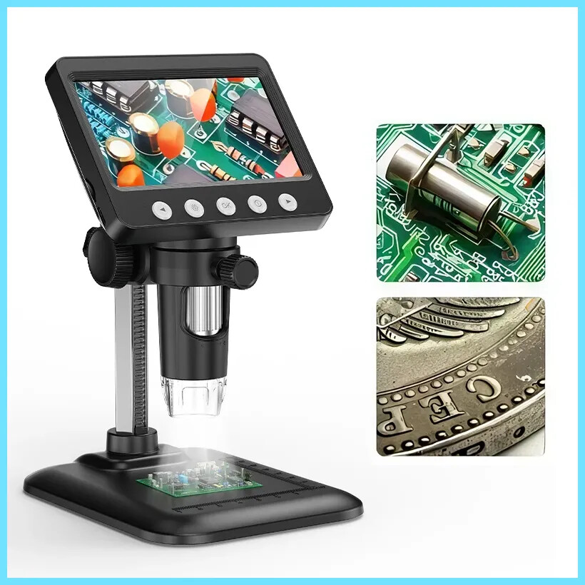 4.3'' Digital Microscope 1600X Magnification Electronic Welding Microscope 1080P