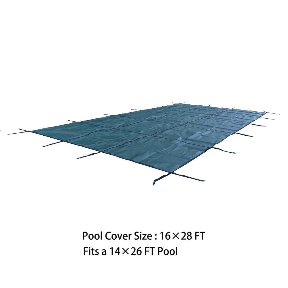 Inground Pool Cover Safety Fits Rectangle Swimming Pool Mesh Solid Pool Cover