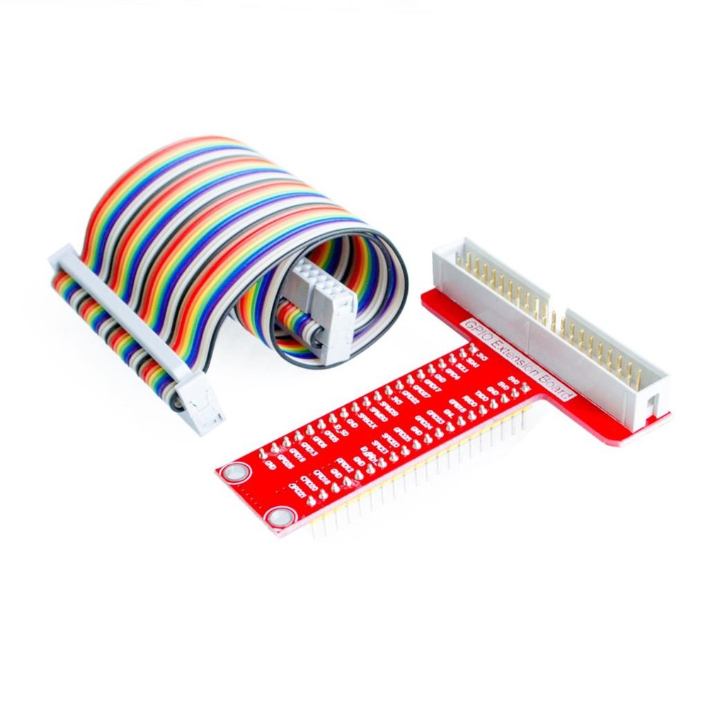 2pcs Raspberry Pi GPIO Breakout Board Breadboard Adapter T Shape + Straight