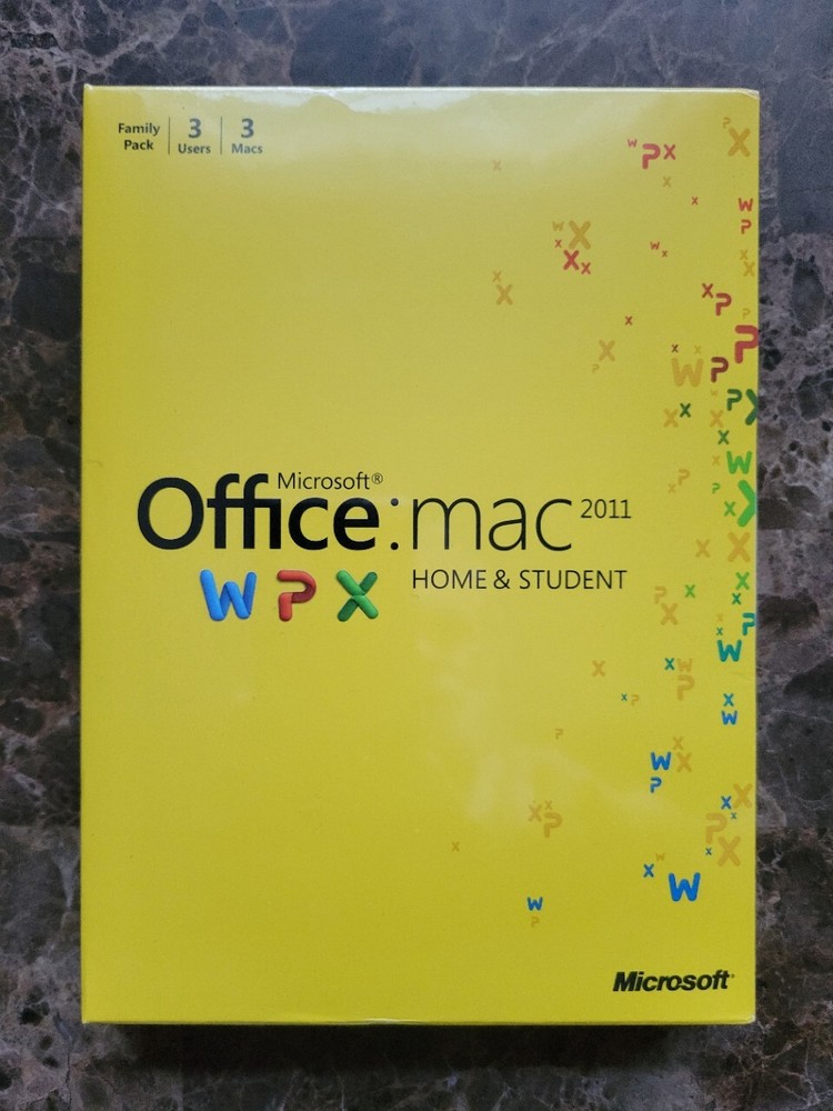 NEW Microsoft Office MAC 2011 for 3 PCs SEALED BOX