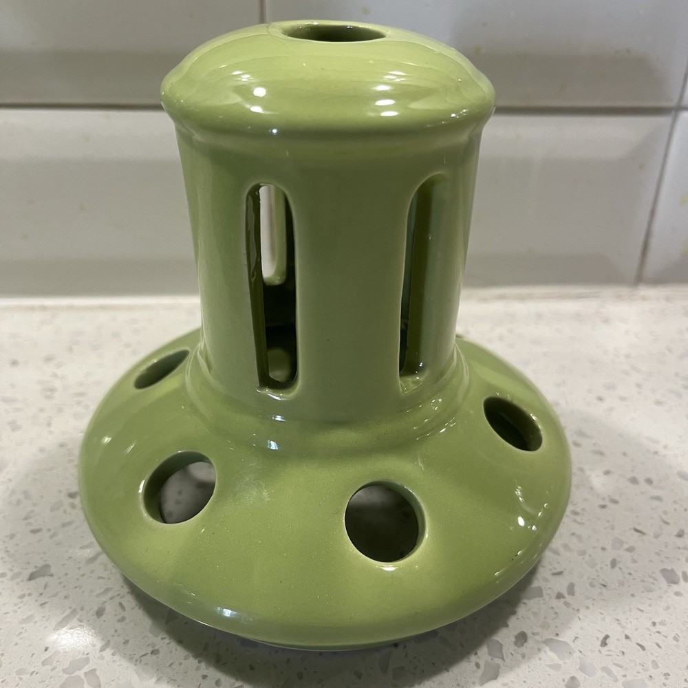 Lg Ceramic Spring Lantern Candle Holder W/Chimney Diffuser Hummingbird Design
