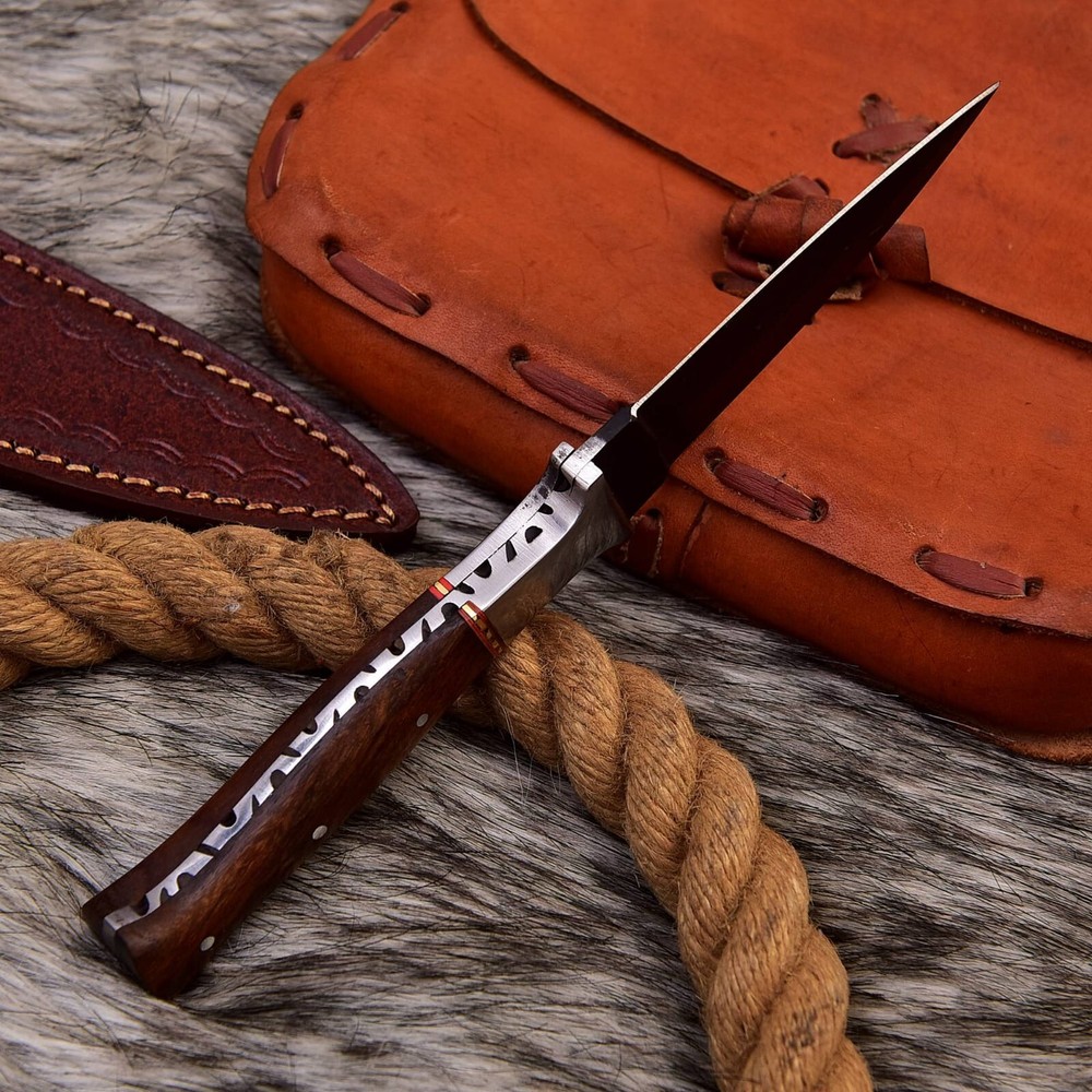 handmade carbon steel double edged dagger boot knife throwing combat survival
