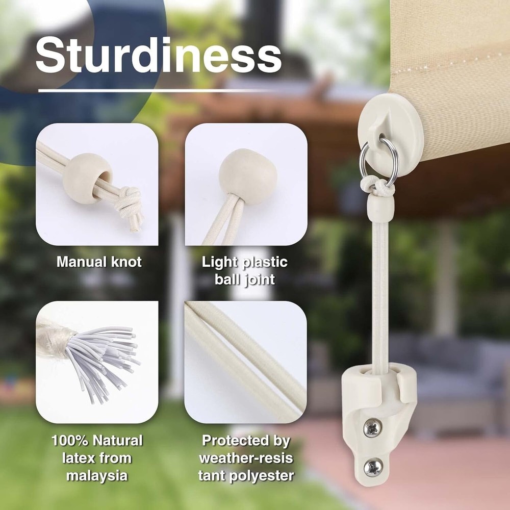 Universal Shade Bungee Tie Downs Replacement Partscompatible With Coolaroo Exter