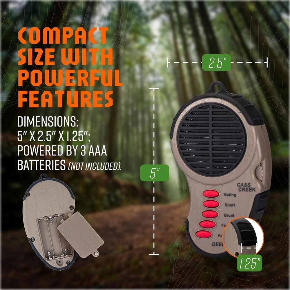 Ergo Call, Handheld Electronic Hunting Call, Compact Design, 5 Authentic Call...