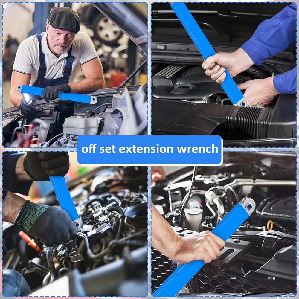 Multifunctional Impact Resistant Offset Extension Wrench Tight Reach Extensions