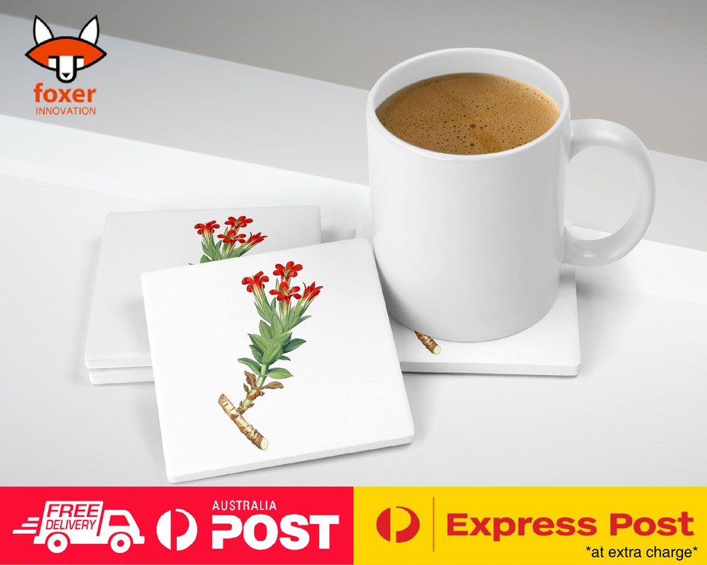COASTER COFFEE DRINKING MAT|BOTANIC LEAF FLOWER ART #14