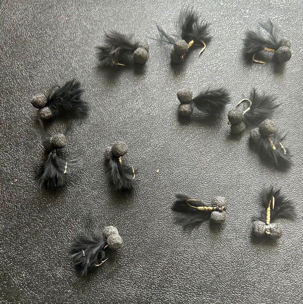 Booby Nymph Flies x 12 - various colours & sizes