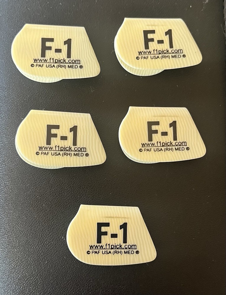 Big Rock Engineering F-1 Guitar Picks. Ivory. Medium. Right Hand. Pak of 5