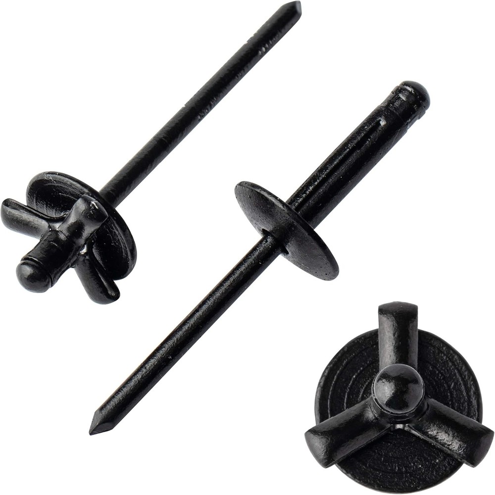 ISPINNER 50pcs 3/16" x 4/5" Large Head Tri-Fold Exploding 3/16 x 4/5, Black