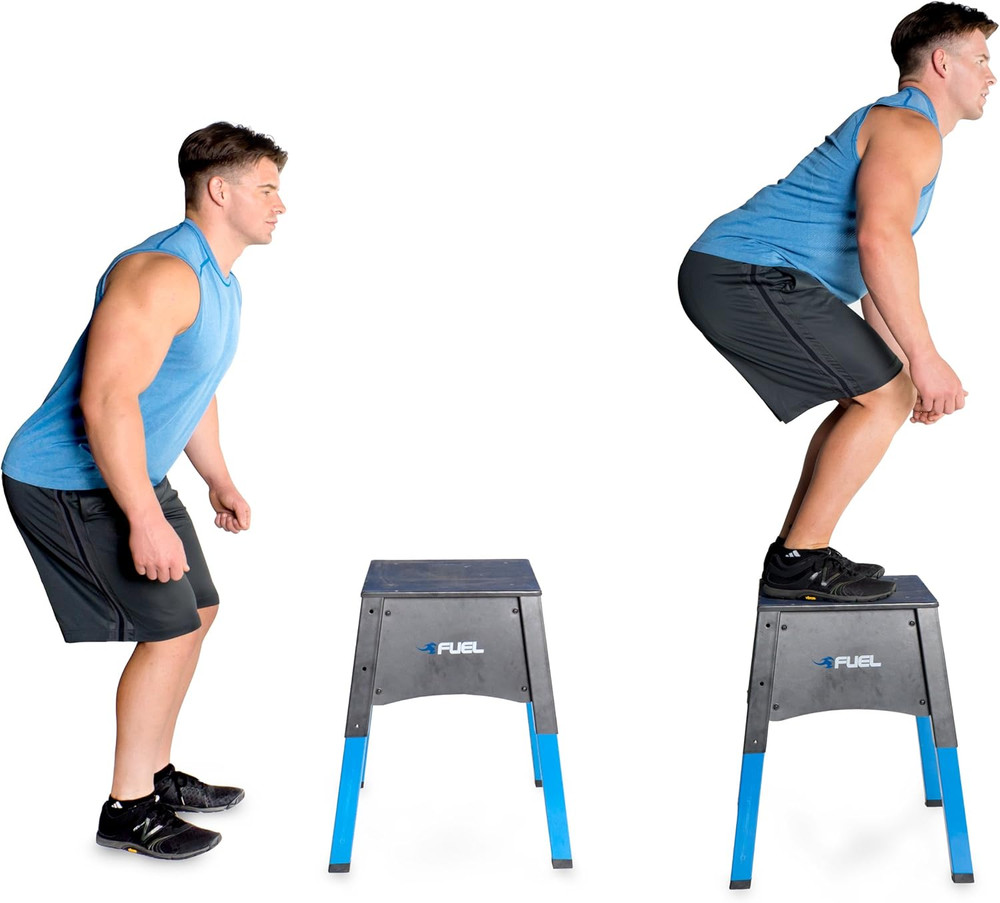 Adjustable Plyometrics Box, Blue, Black