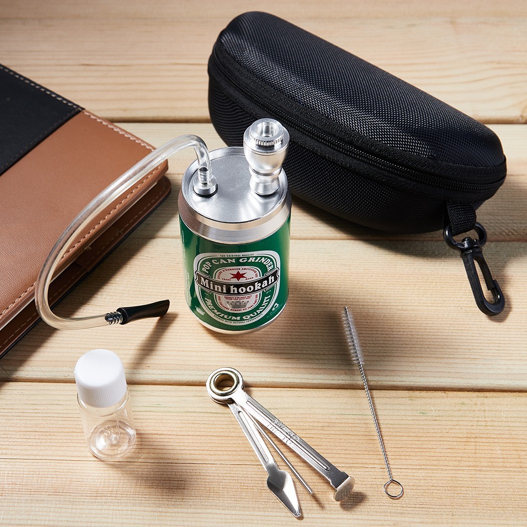 2Pack 4.5" Metal Mini Small Bong Smoking Tobacco Water Pipe Hookah with Box