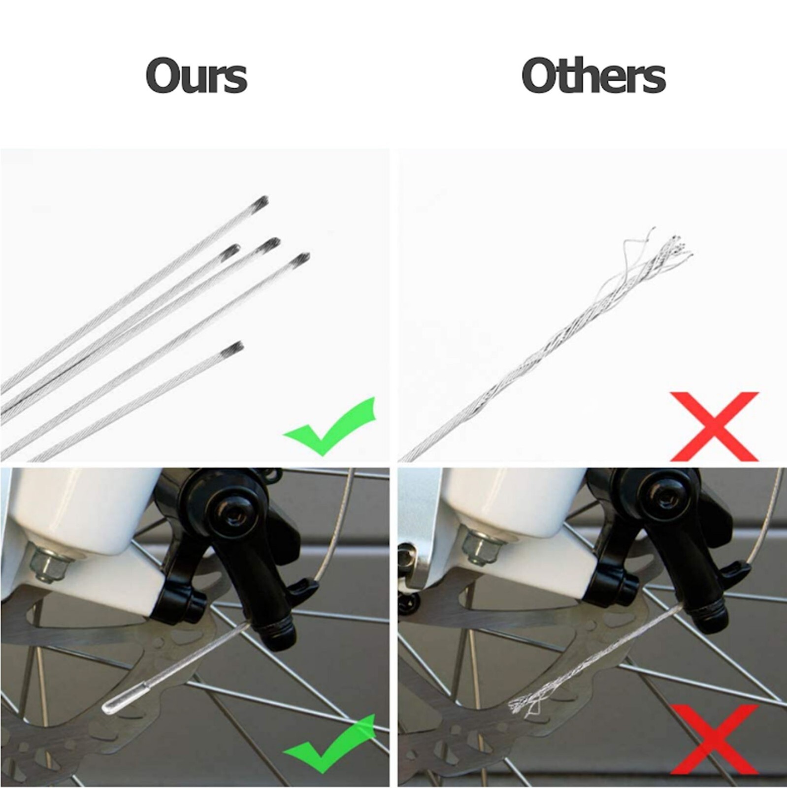 10X Bicycle Bike Brake Cables Stainless Steel Front Rear Inner Wire 5.6ft / 1.7m