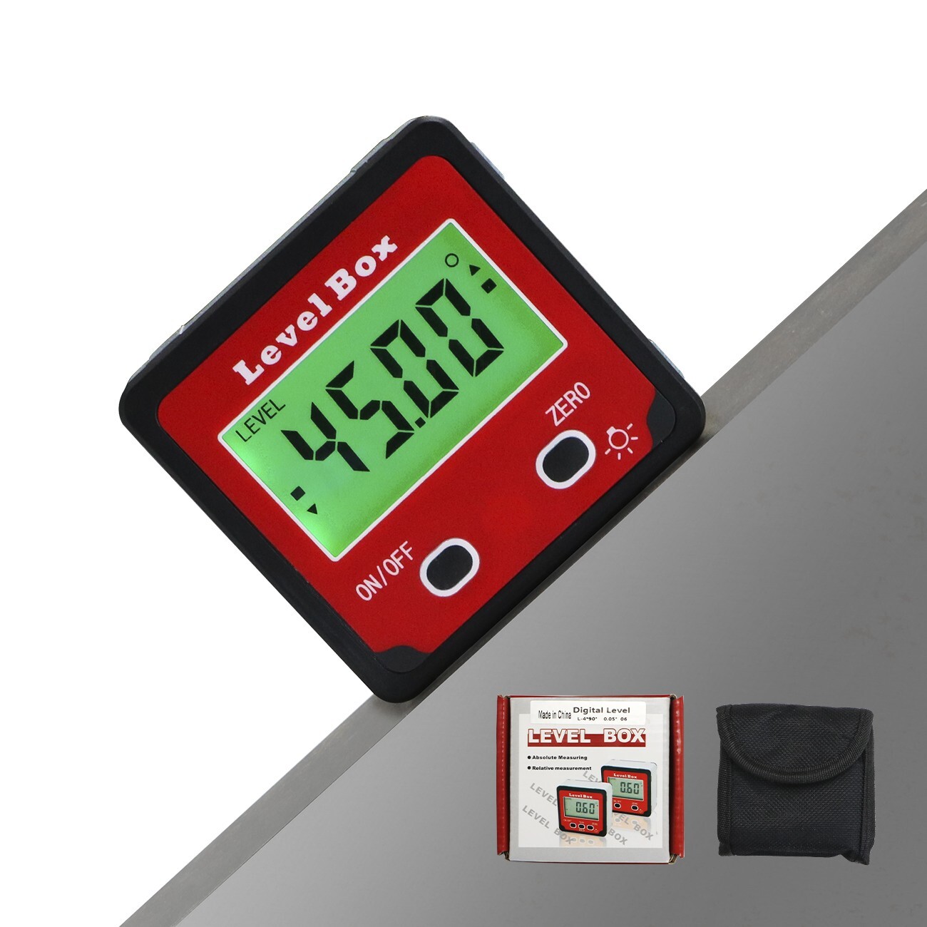 Digital LCD Protractor Box Magnetic Level Gauge Inclinometer Angle Finder Meter