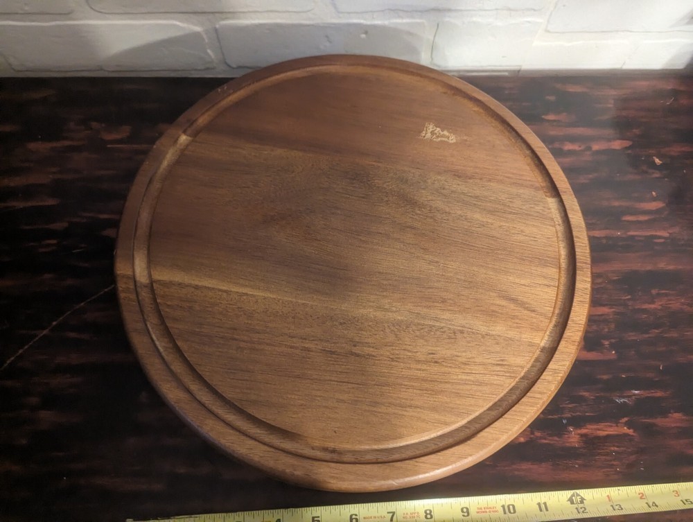 Classic Teak Wood Bakery Cheese Appetizer Stand w Clear Dome Multi-function New