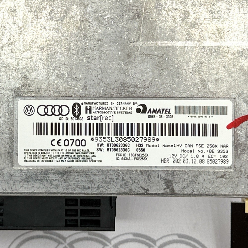 2009‑2012 AUDI A4 B8 Bluetooth Interface Control Module OEM 8T0862336C
