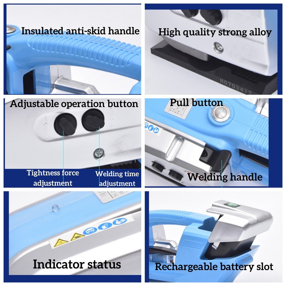Hand-held Strapping Machine Automatic Strapping Tool for PP PET Straps + Battery
