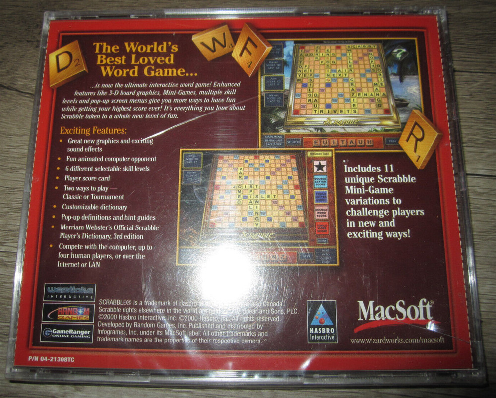 NOS Scrabble MacSoft CD-ROM crossword game, 2000 (Sealed!)
