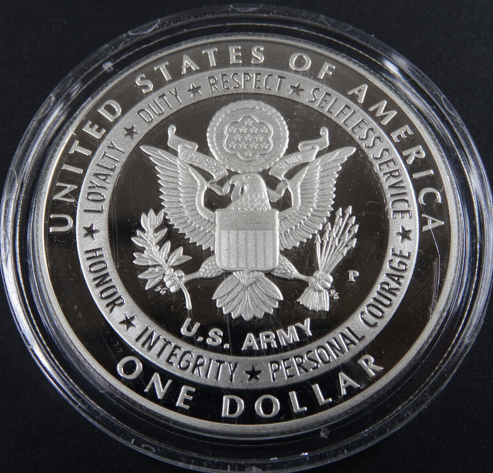 2011-P US Army Proof Silver Dollar US Mint Commemorative $1 Box & COA