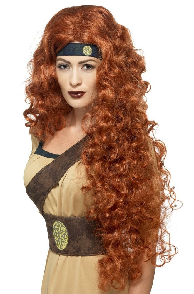 Renaissance Medieval Warrior Queen Wig (Auburn)