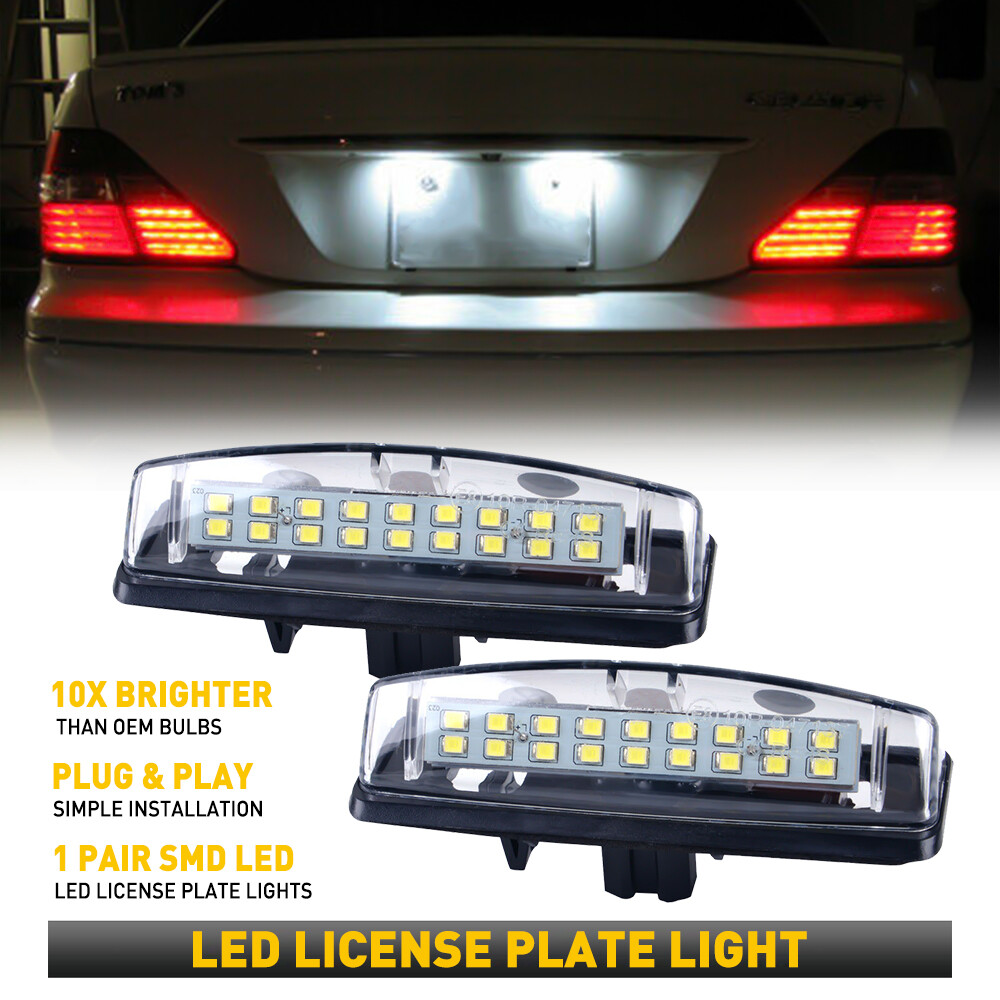 2X LED License Plate Light Rear Lamps Tag 6000K For 2007-2012 Toyota Yaris Sedan