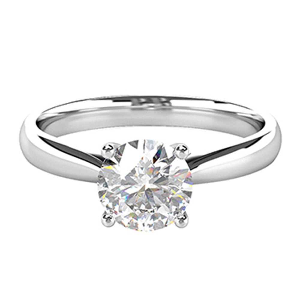 2.00 Ct Round Lab Created Diamond Engagement Wedding Ring14K Solid White Gold A