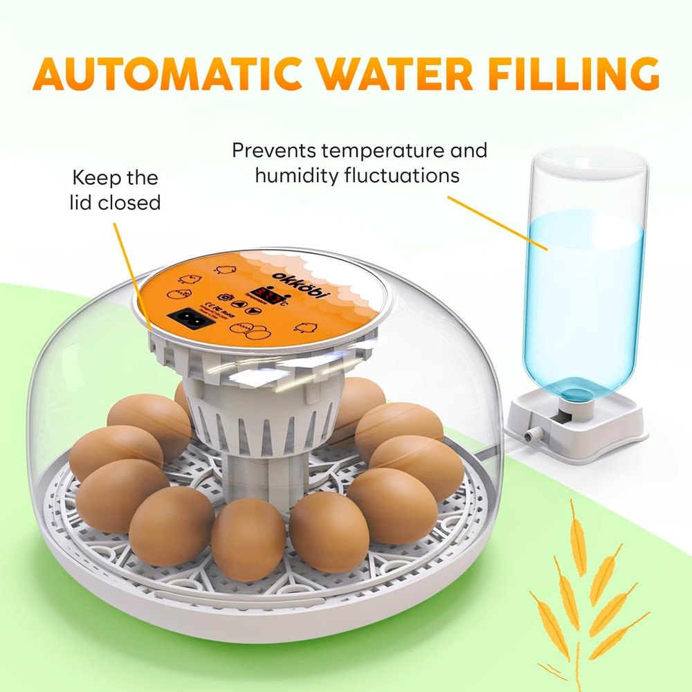 Incubators for Hatching 12 Eggs, Egg Incubator with Automatic Egg Turning New.