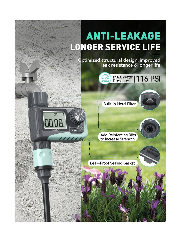 RAINPOINT Sprinkler Timer, Programmable Water Timer for Garden Hose... Fast Ship