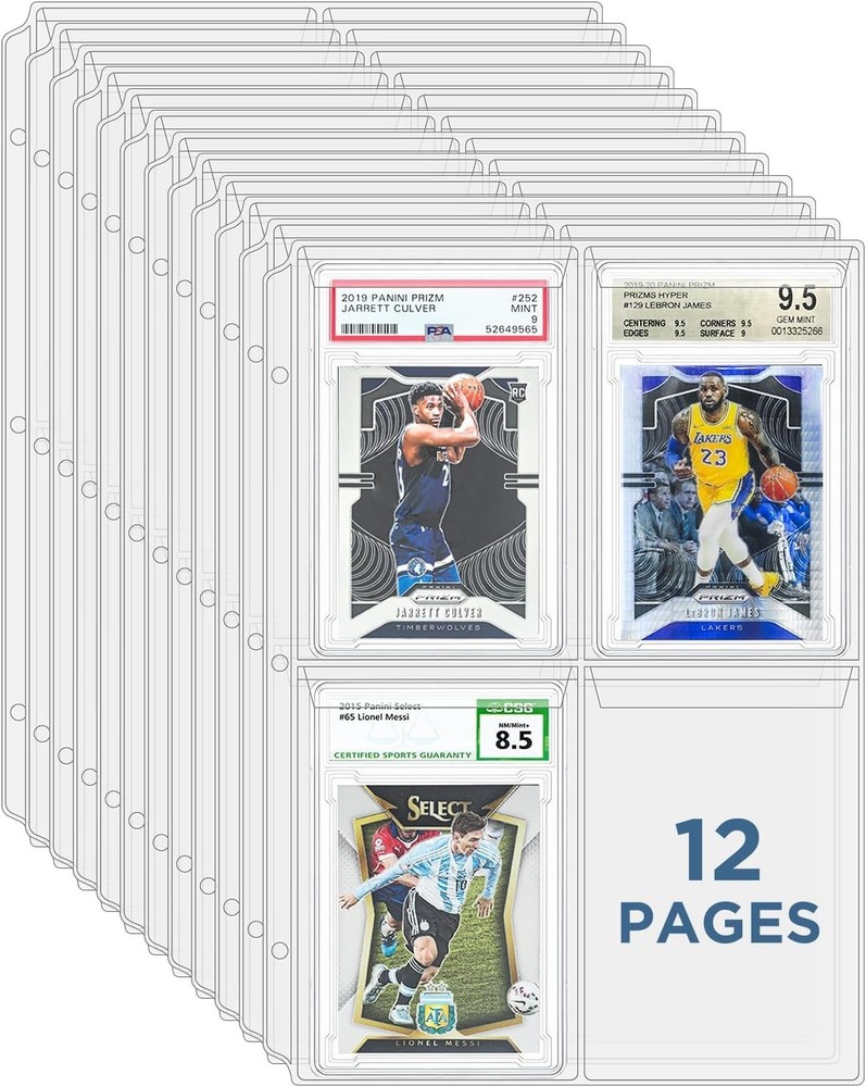 Graded Card Sleeves, PSA Graded Card Slab Binder Pages for Storage & Display,...