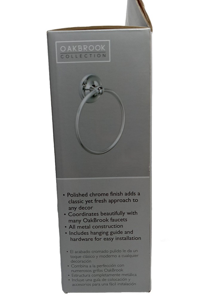 Oakbrook Collection Polished Chrome Towel Ring