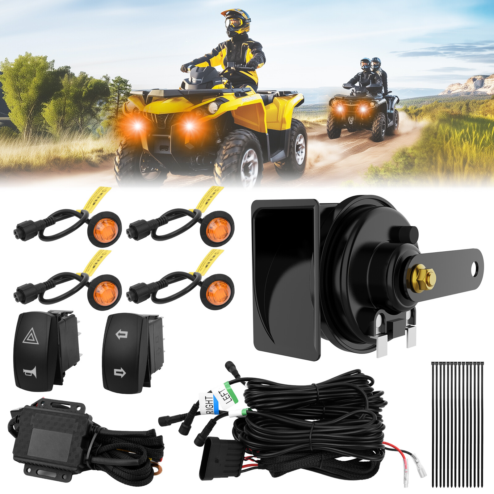 Universal UTV ATV Turn Signal Street Legal Kit for Polaris Ranger General CFMOTO