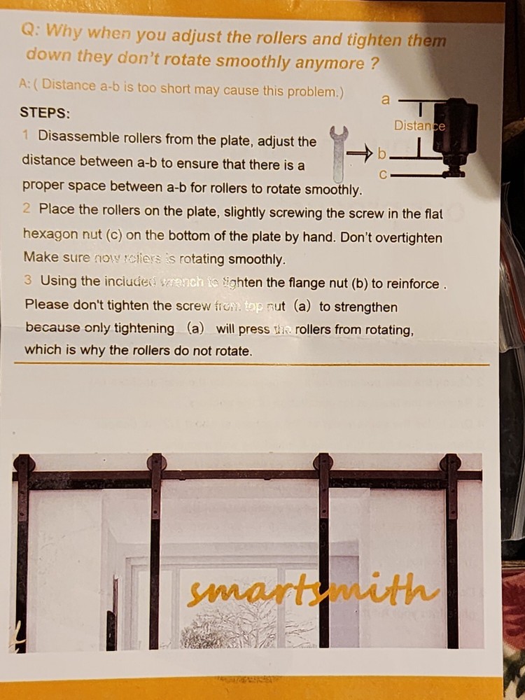 Smartsmith Door Rollers And Bracket Steel Kit Rolling Door