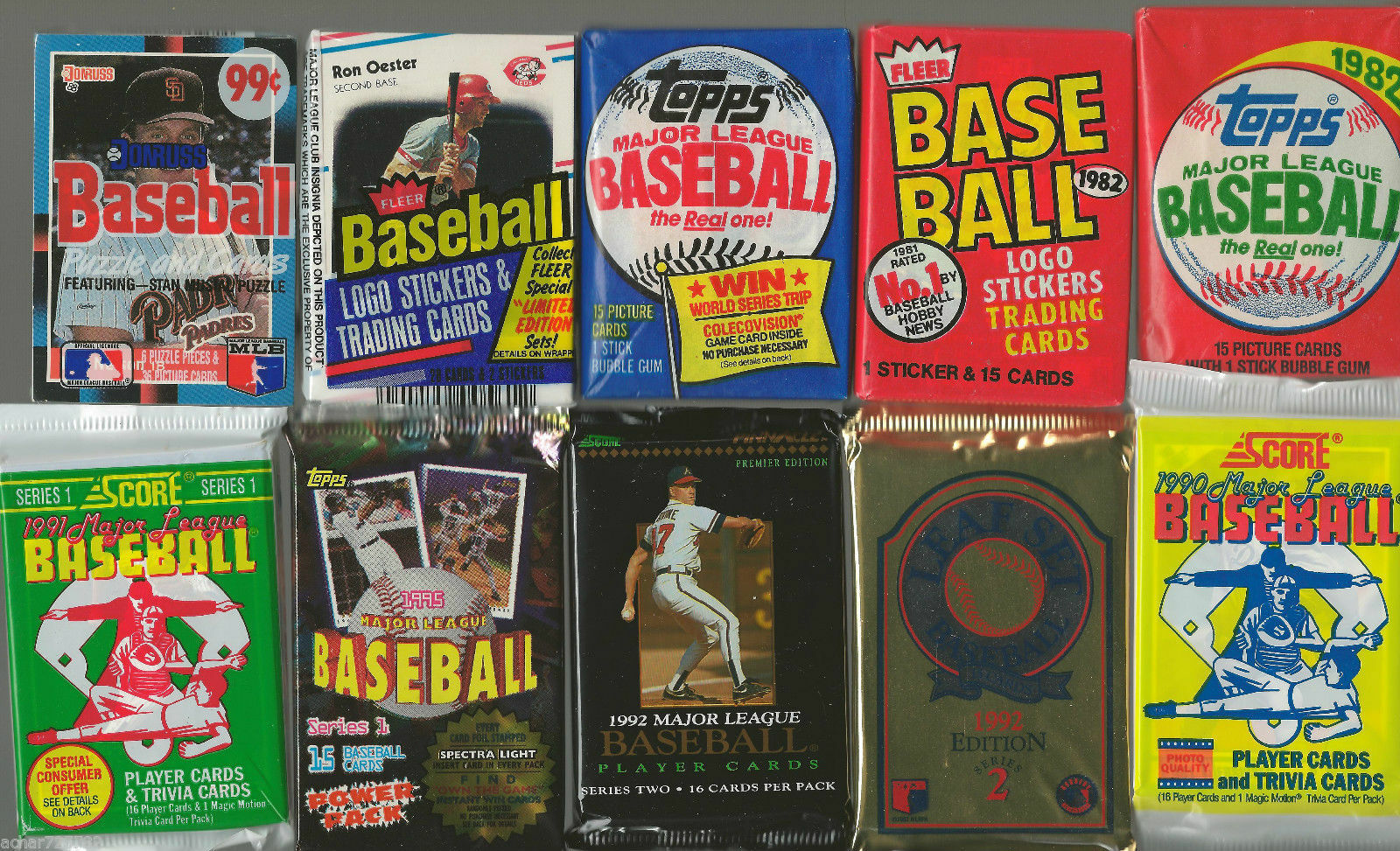 Huge lot of 55-60 unopened baseball cards in packs!