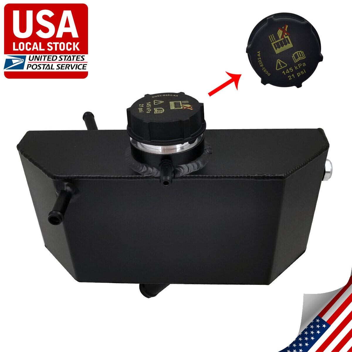 Aluminium Coolant Expansion Tank For Ford Mustang 2015-2018 Reservoir Can W/ Cap