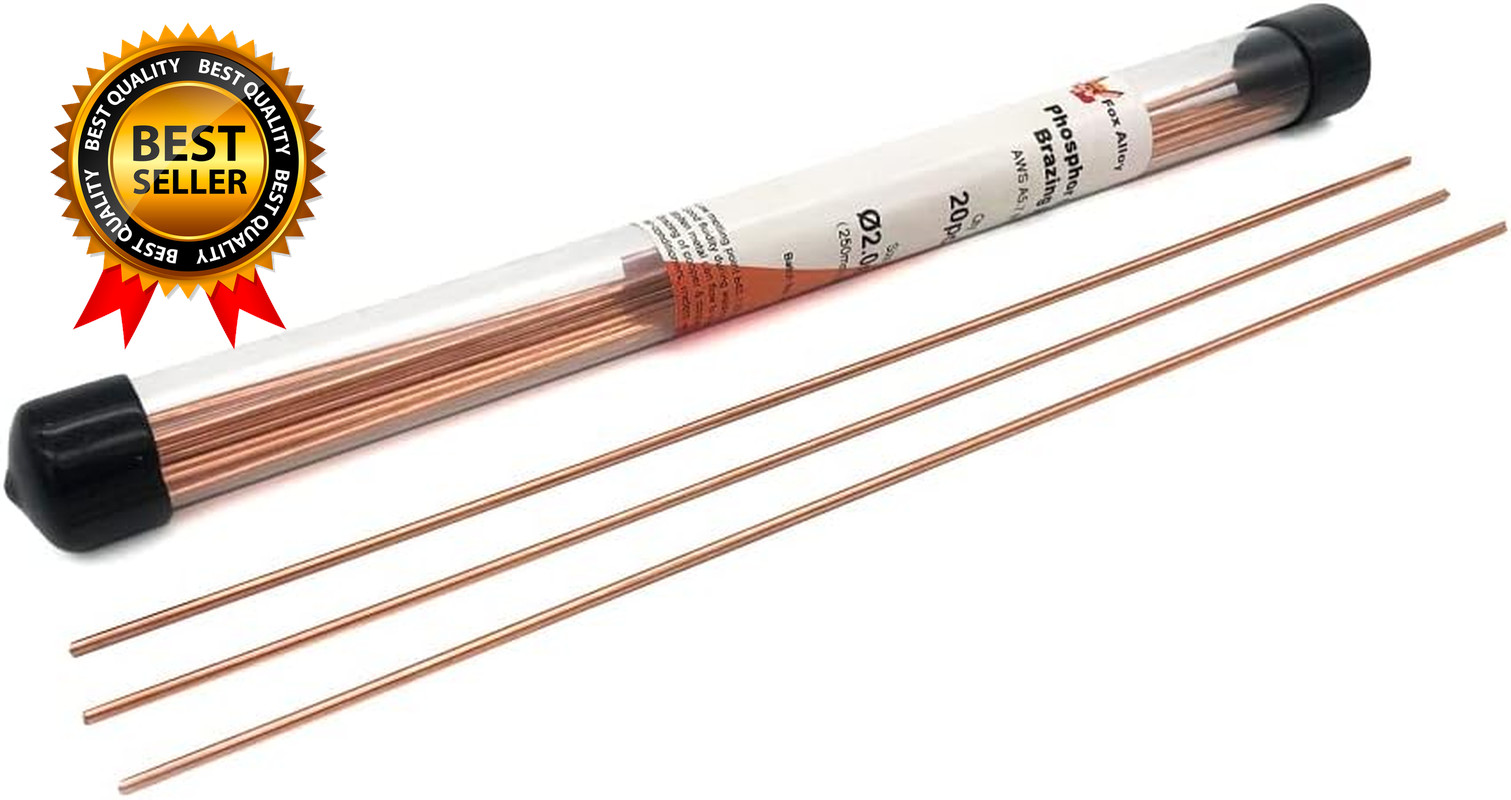 20Pcs Copper Brazing Rods Bcup-2 (5/64") 2Mm Phosphorus round Self Fluxing