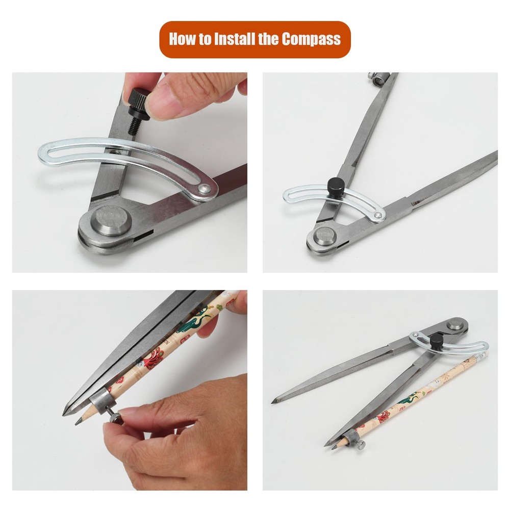 Wing Compass with Pencil Holder Leather Working Wing Divider Scribe Tool