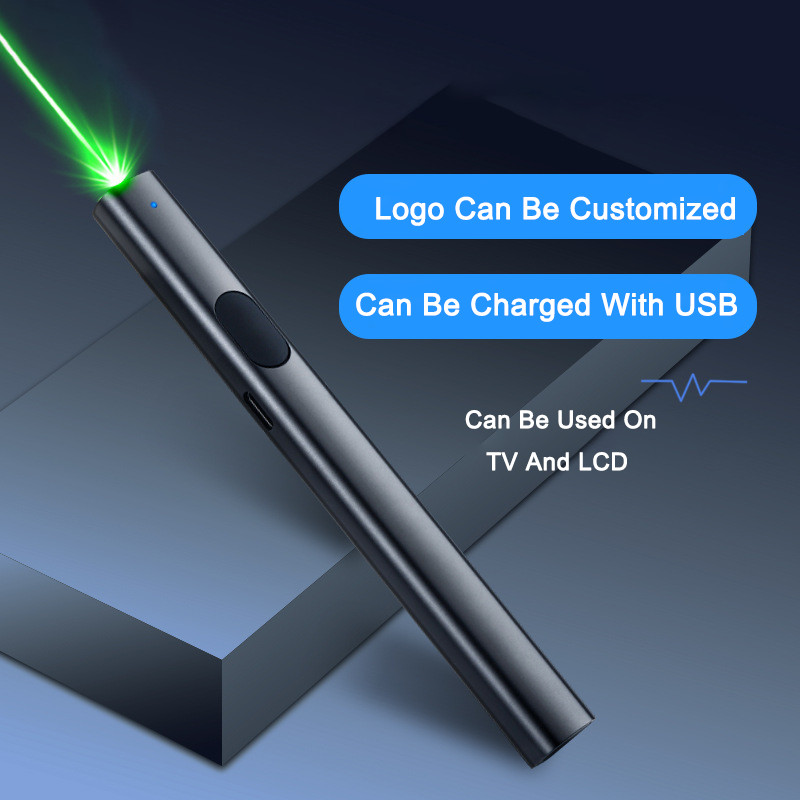 Green Laser Pointer Pen Visible Beam USB Charge Long Range Teaching Meeting Cat