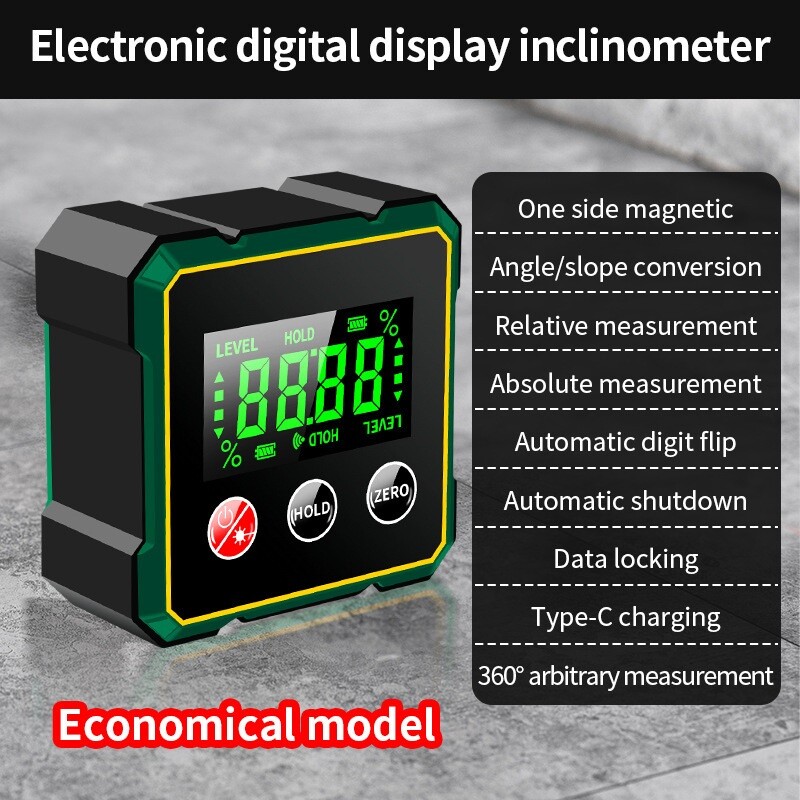 Digital Angle Finder Laser Protractor Magnetic Angle Gauge Finder Measuring Tool