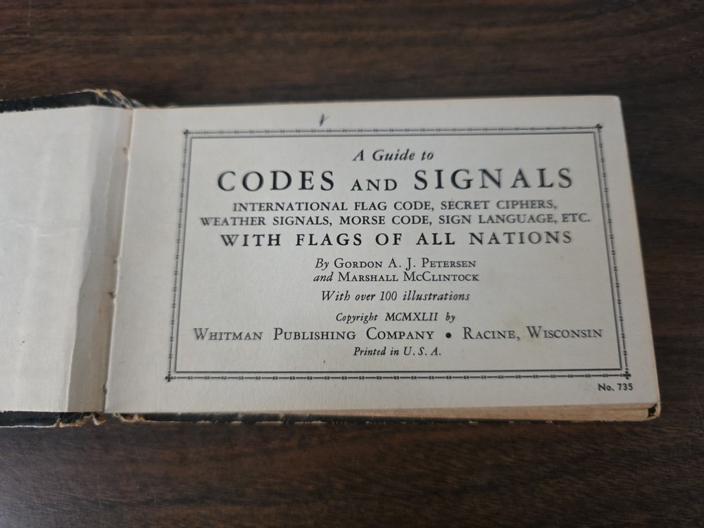 WWII 1942 Codes & Signals Small Book