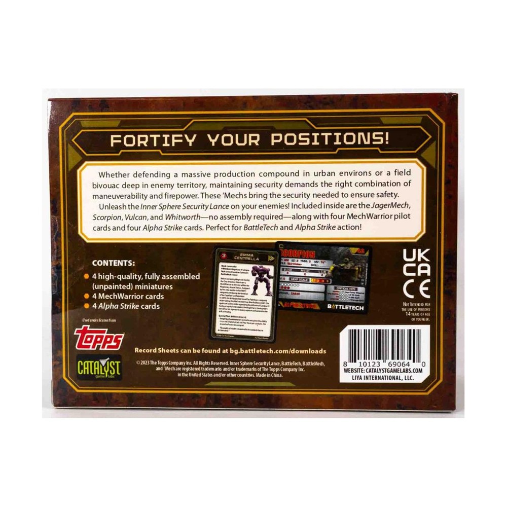 Catalyst Battletech Inner Sphere Security Lance Fair/NM