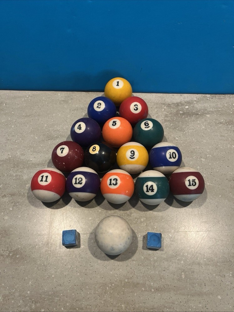 Pool ball set Include Cue Ball. used