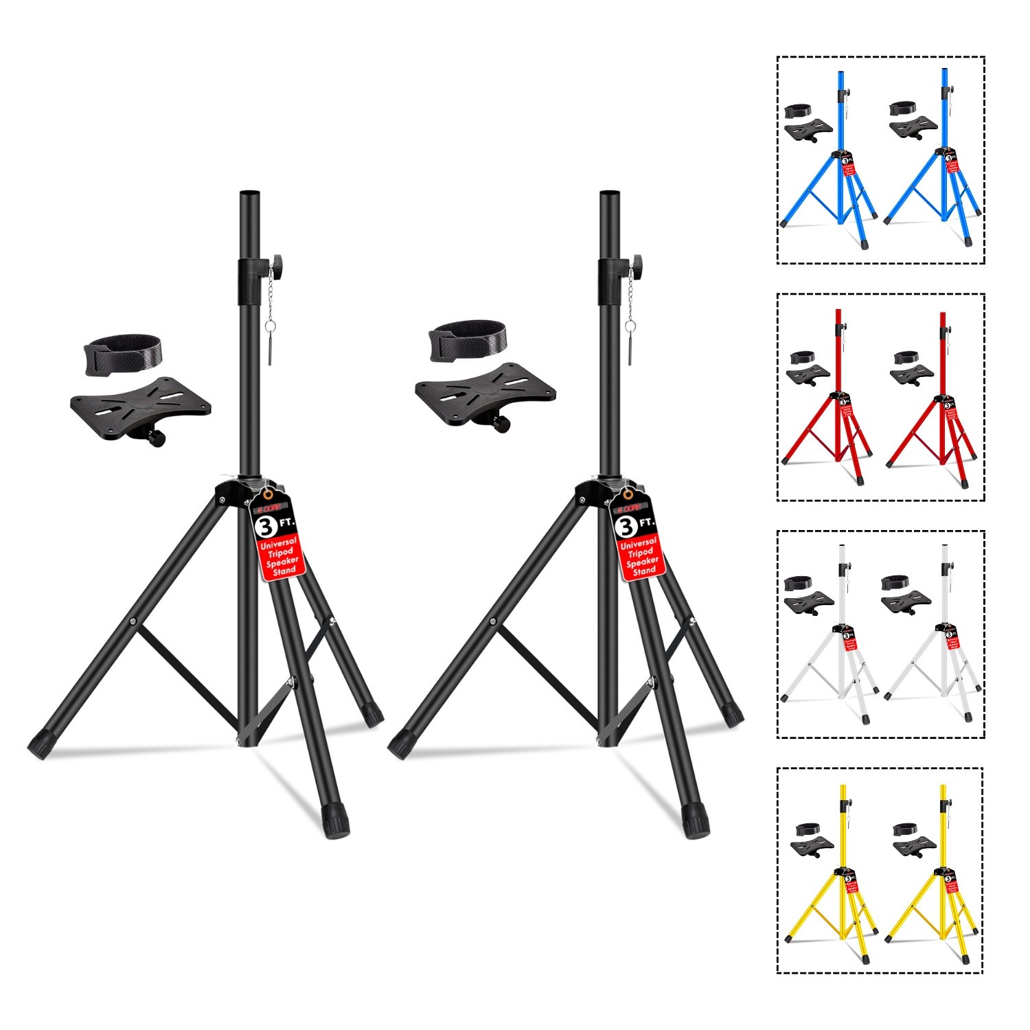 5Core Speaker Stand Pair Adjustable 31 - 36" PA DJ Tripod Heavy Duty w35mm Mount