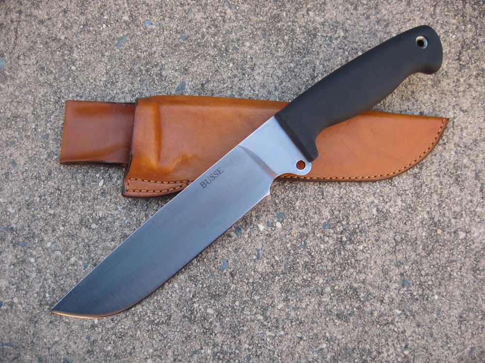 BUSSE Combat Basic 8 Knife Custom Molded Leather Sheath TAN - USA