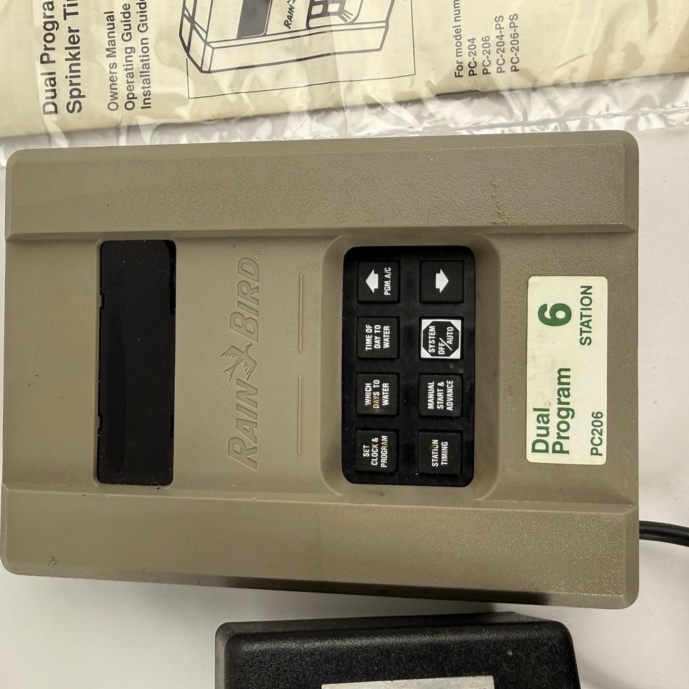 Rain Bird 6 Station Dual Program Digital Sprinkler Timer PC206 Instructions
