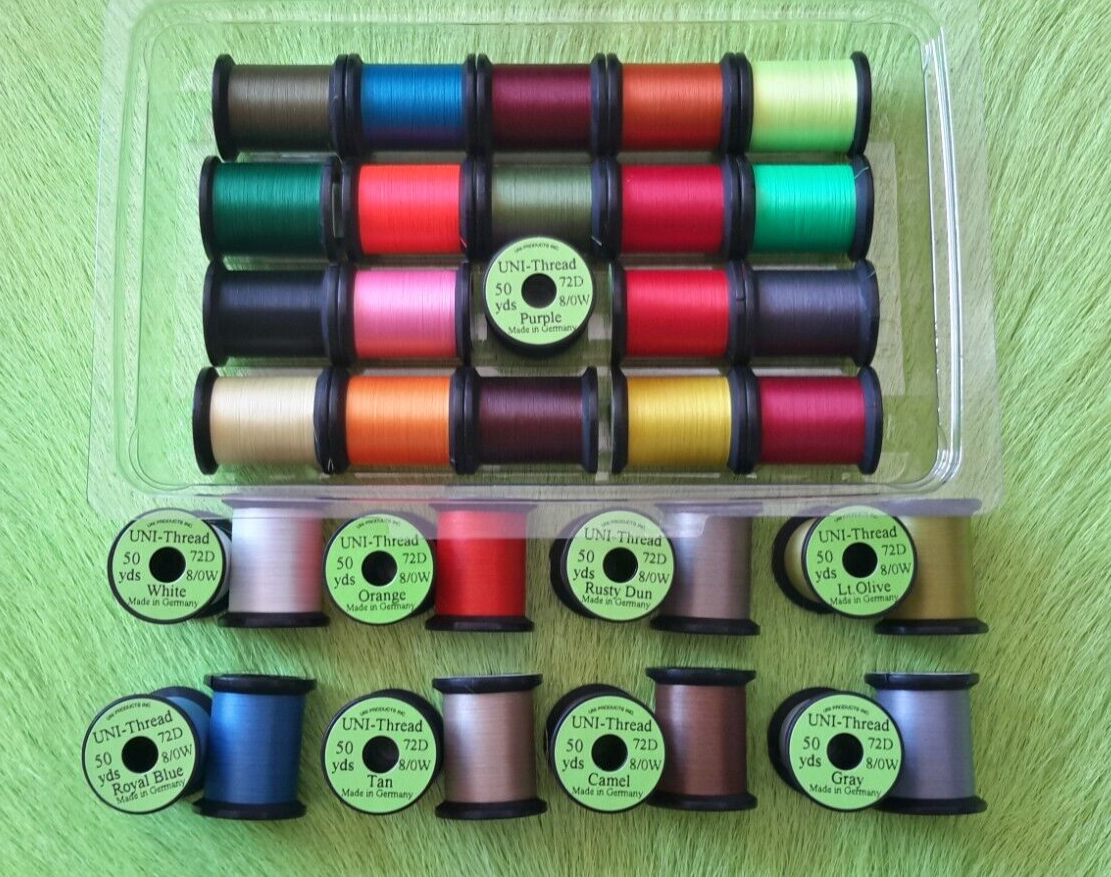 Fly Tying Thread Uni- thread (28) Spool Combo) Size 8/0 50 yard spools, 72 Den.