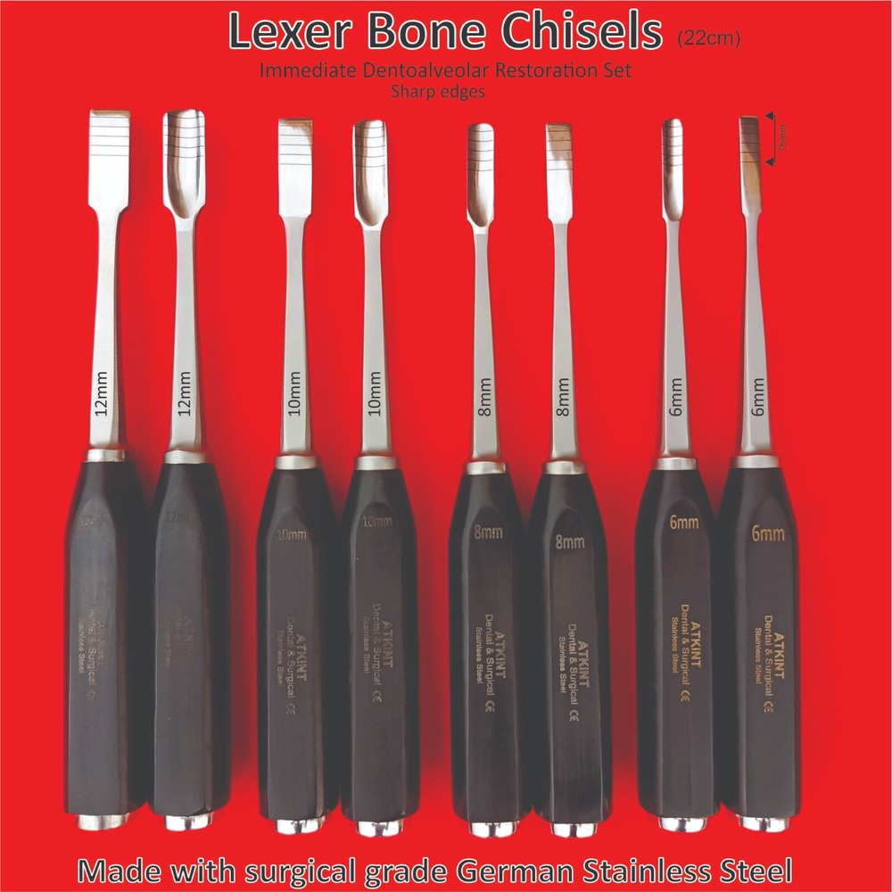 Lexer Osteotome Orthopedic Dentoalveolar Restoration Bone Chisels Gouges Set