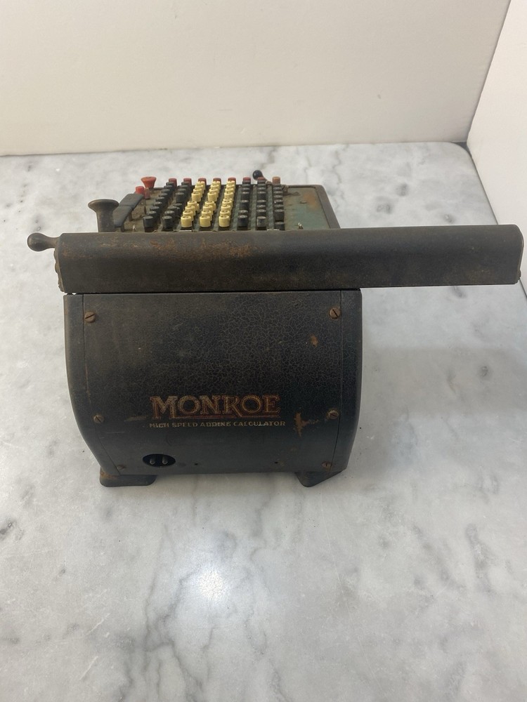 Vintage Monroed Mechanical Calculator High Speed Adding Calculator UNTESTED